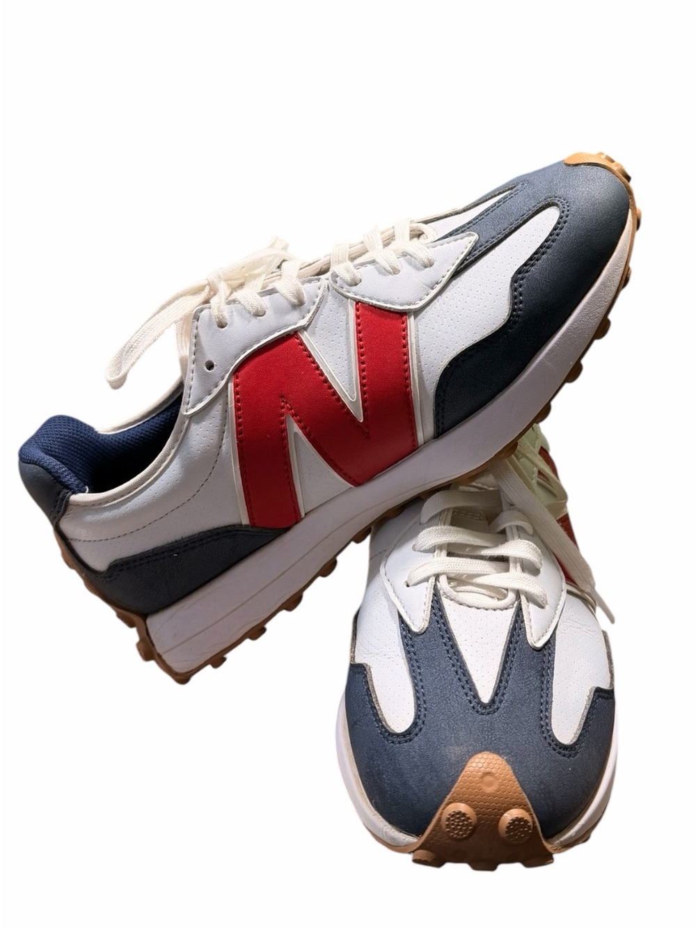 New Balance White Navy Red Retro Sneakers